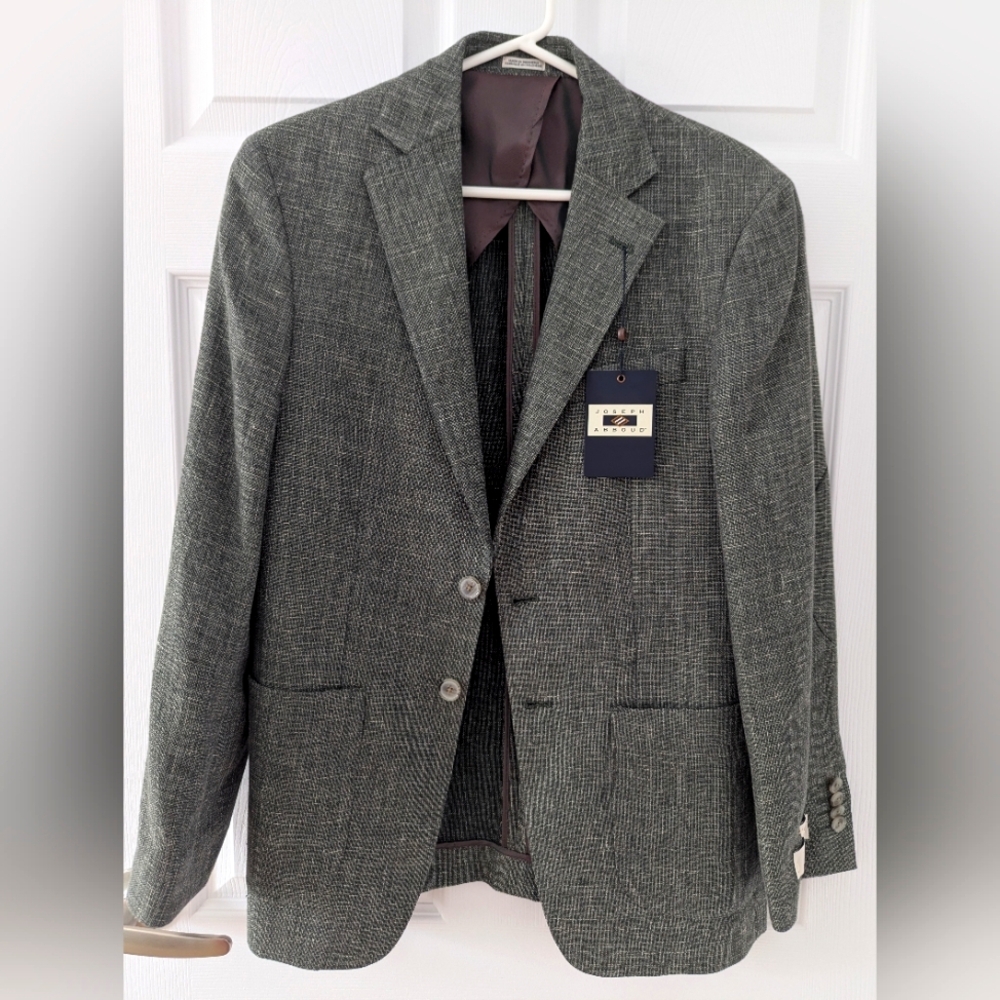 Green Wool Linen Jacket - 36R